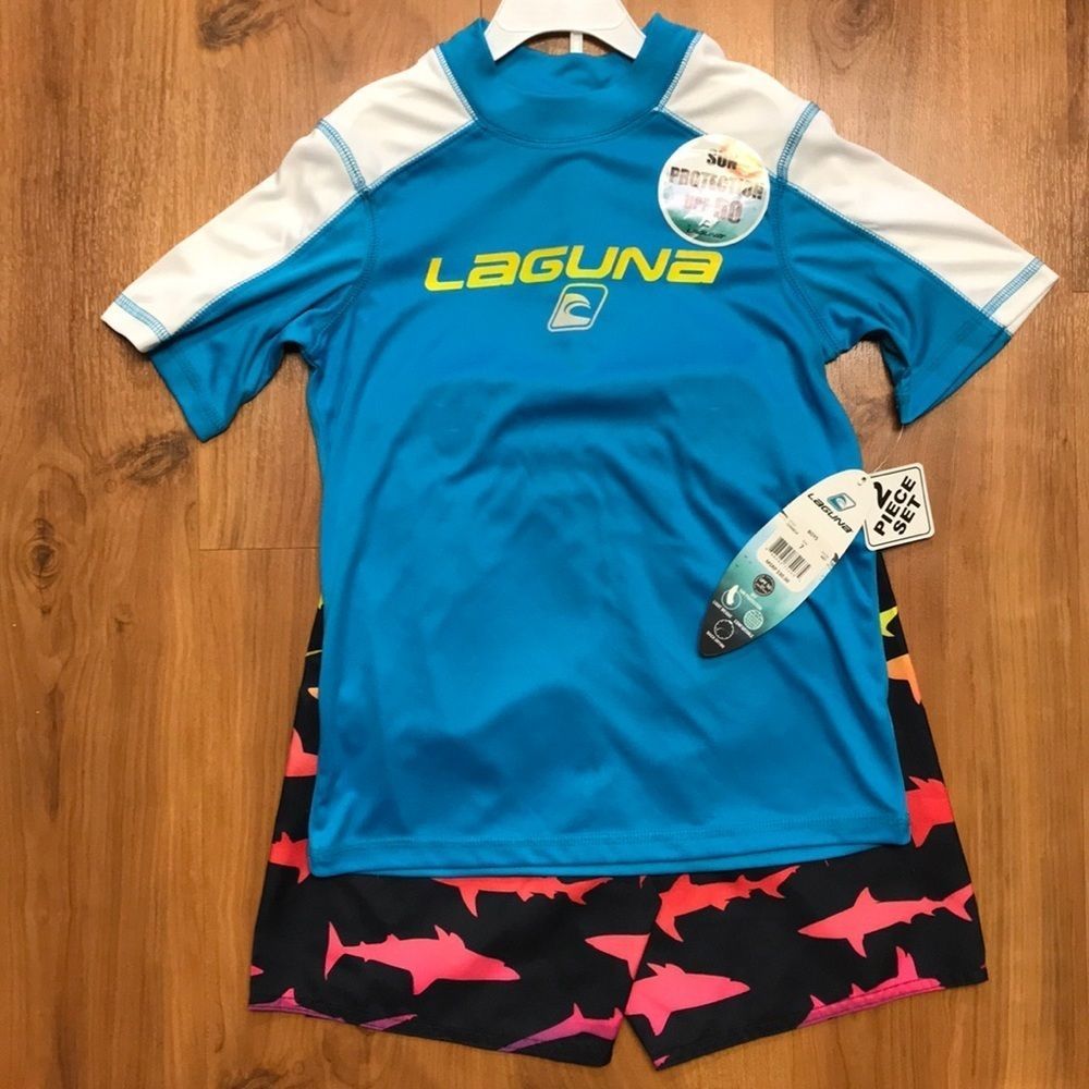 New‼️Laguna Boys Rashgaurd Trunks 2 Piece Set